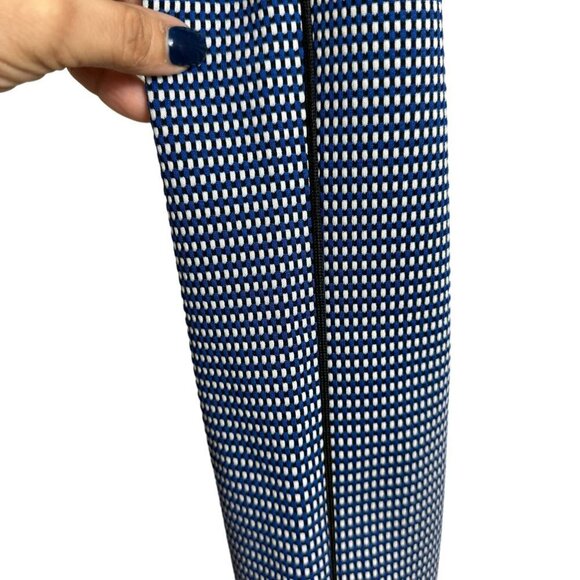ZARA Jacquard Blue White Jacquard Leggings Zip Hem Size Small - Picture 9 of 14